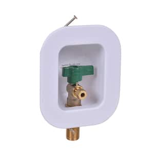 I2K 1/2 in. Brass Compatible Copper Sweat Connection Ice Maker Outlet Box with 1/4 Turn