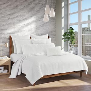 Cabo White Polyester King Quilted Sham