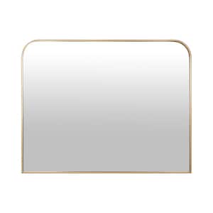 Quinn 32 in. W x 25 in. H Gold Rectangular Arched Mantel Wall Mirror