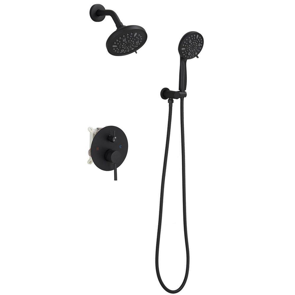 Single Handle 2-Spray Shower Faucet 2.5 GPM with Pressure Balance in Matte Black (Valve Included) price history on PriceWatchPro