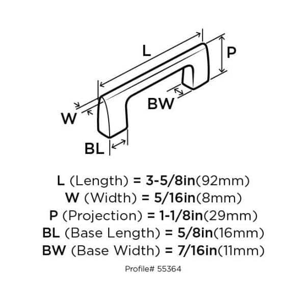 Graphite 3-Inch Modern Industrial Cabinet Pull with Mounting Hardware