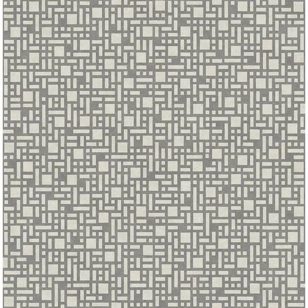 A-Street Prints 8 in. x 10 in. Bento Grey Geometric Wallpaper Sample
