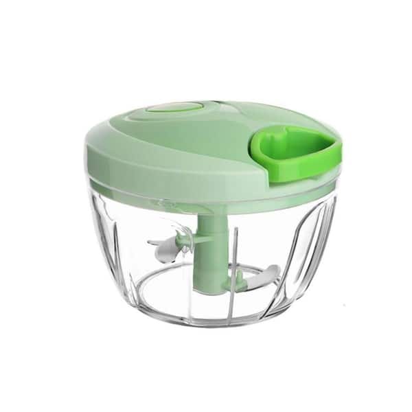Manual Vegetable Chopper Transparent with Container Hand Pull String Food Cutter for Onion Garlic Nut Salad