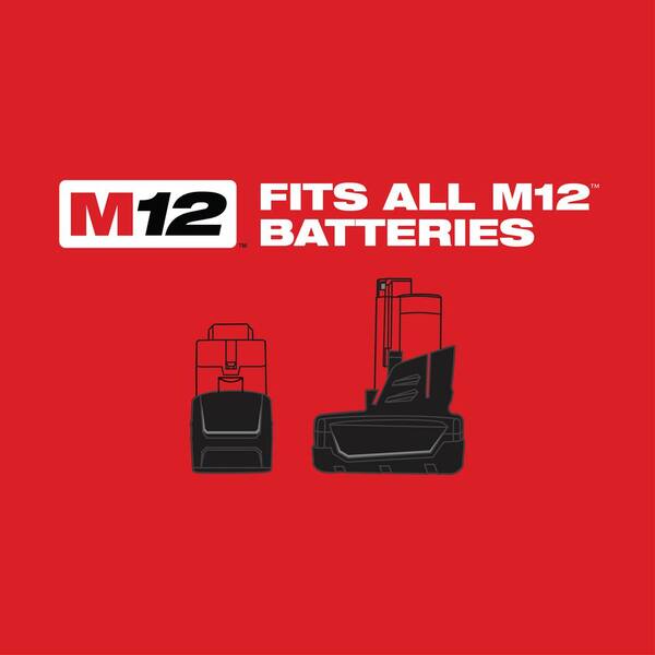 Milwaukee - M12 12V Lithium-Ion Cordless Rotary Tool with One M12 4.0 Ah and One M12 2.0 Ah Battery Pack and Charger