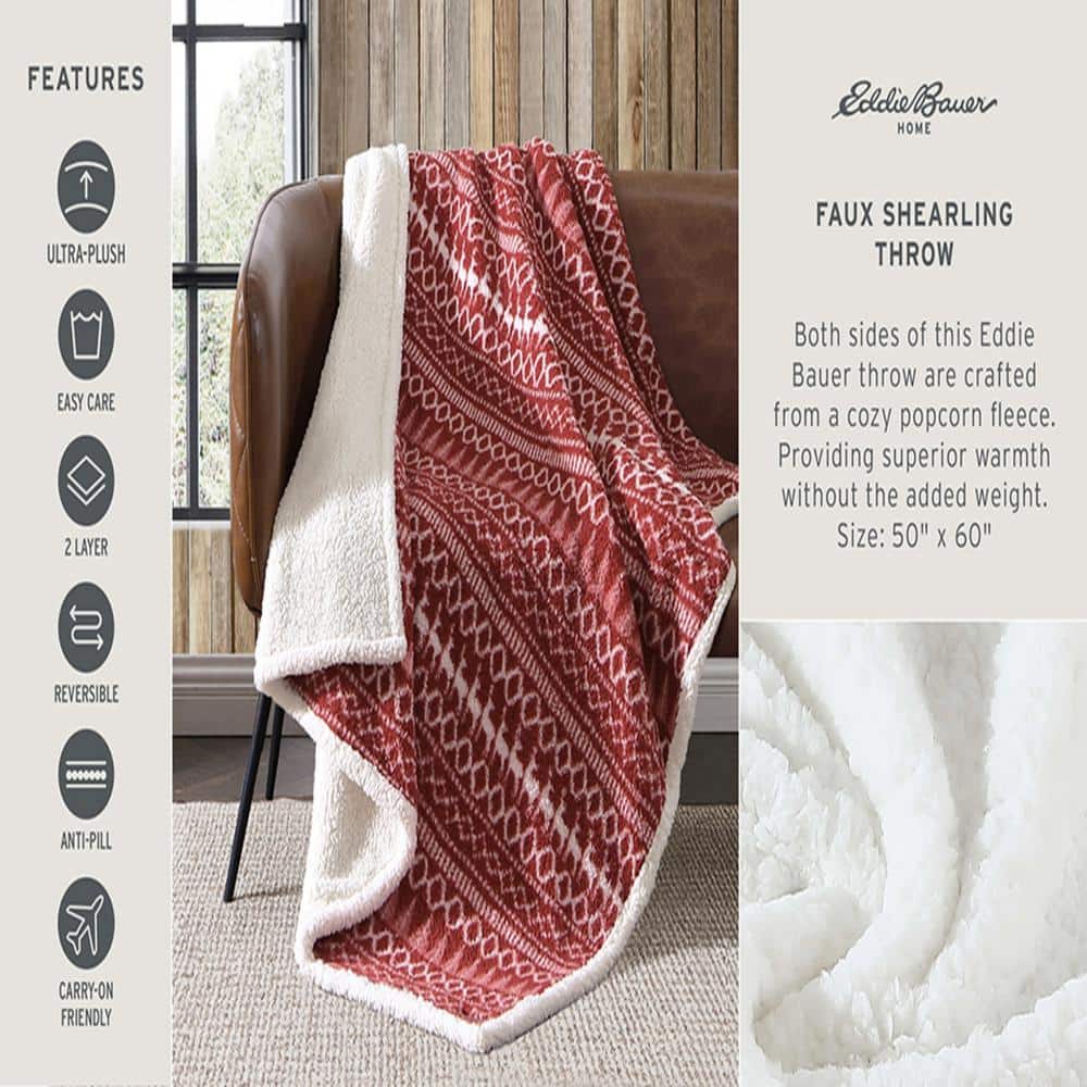 Gray and White Plaid Reversible Sherpa Throw Blanket