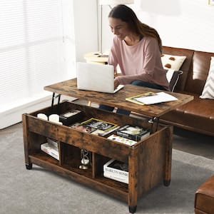 41 in. Coffee Rectangle Wood Coffee Table with Lift Top