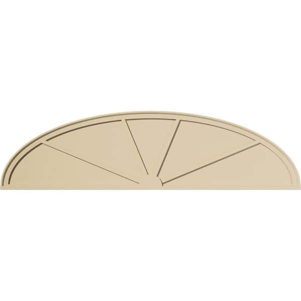 Ekena Millwork 84 in. W x 22 in. H x 2 in. P Elliptical 4 Spoke Signature Urethane Pediment, Primed Tan