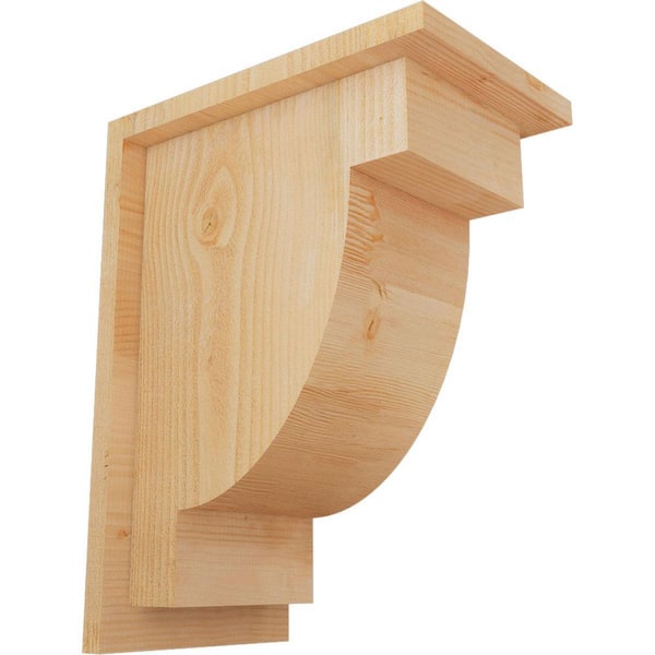 Ekena Millwork 8 in. x 12 in. x 16 in. Douglas Fir Alpine Rough Sawn Corbel with Backplate