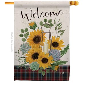 28 in. x 40 in. Welcome Sunflower Spring House Flag Double-Sided Decorative Vertical Flags