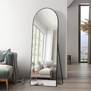 22 in. W x 65 in. H inch Metal Arch Stand Full Length Mirror in Black