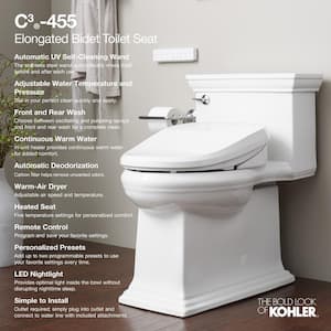 Purewash E820 Electric Bidet Seat for Elongated Toilets in White