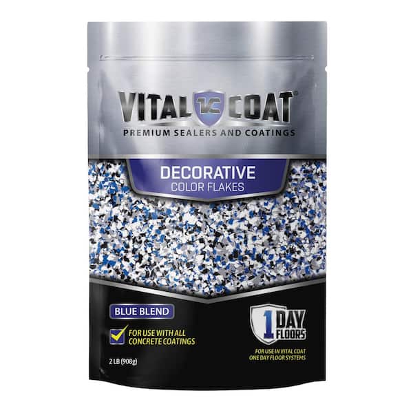 VITAL COAT 2 lbs. 1/4 in. Decorative Color Chips Blue Blend Flake  Bag