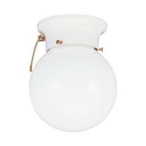 Tomkin 1-Light White Flush Mount with LED Bulb