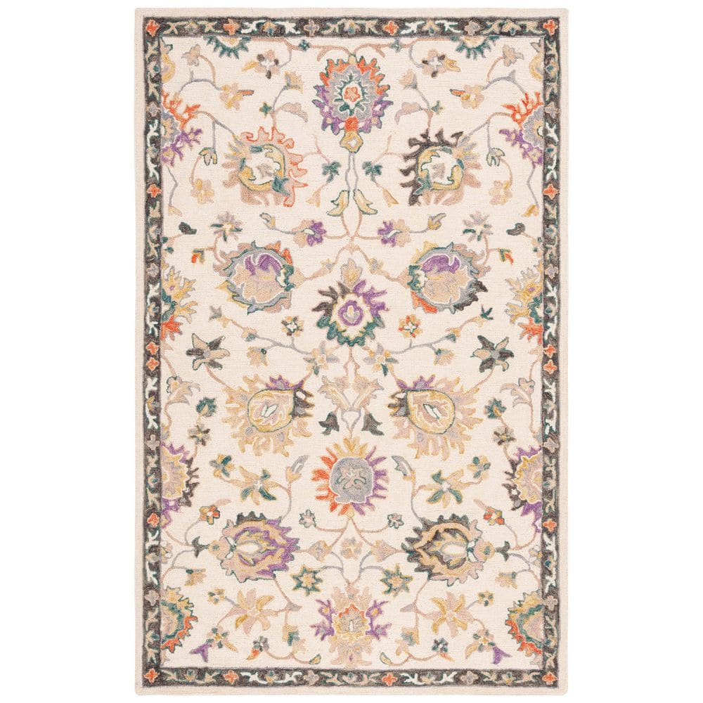 Blossom 5 ft. x 8 ft. Beige/Lavander Traditional Floral Area Rug price history on PriceWatchPro