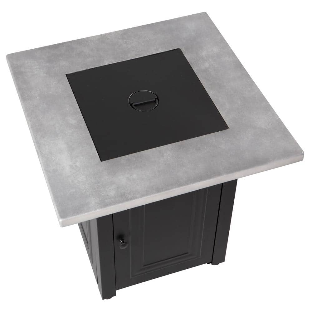 Wakefield Black and Grey Steel Gas Fire Pit Table