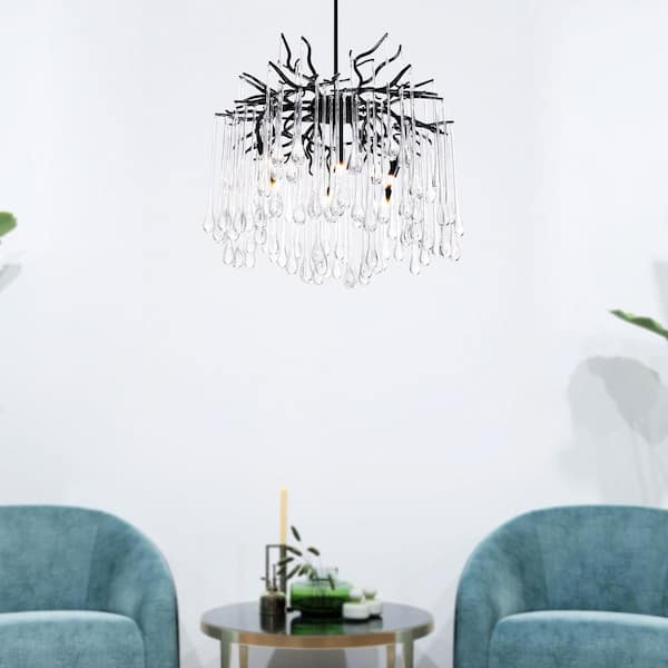 Anita 6 Light Chandelier With Black Finish