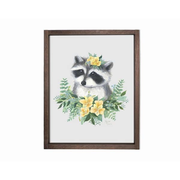 Unbranded Woodland Littles 1 Raccoon Farmhouse Decorative Sign 11 in. x 14 in.