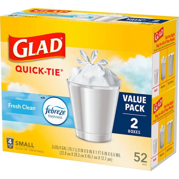 Glad Trash Bags, Quick-Tie, Large, 30 Gallon - 40 bags