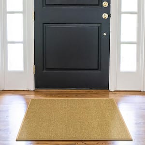Ottohome Collection Non-Slip Rubberback Modern Solid 2x3 Indoor Entryway Mat, 2 ft. 3 in. x 3 ft., Beige