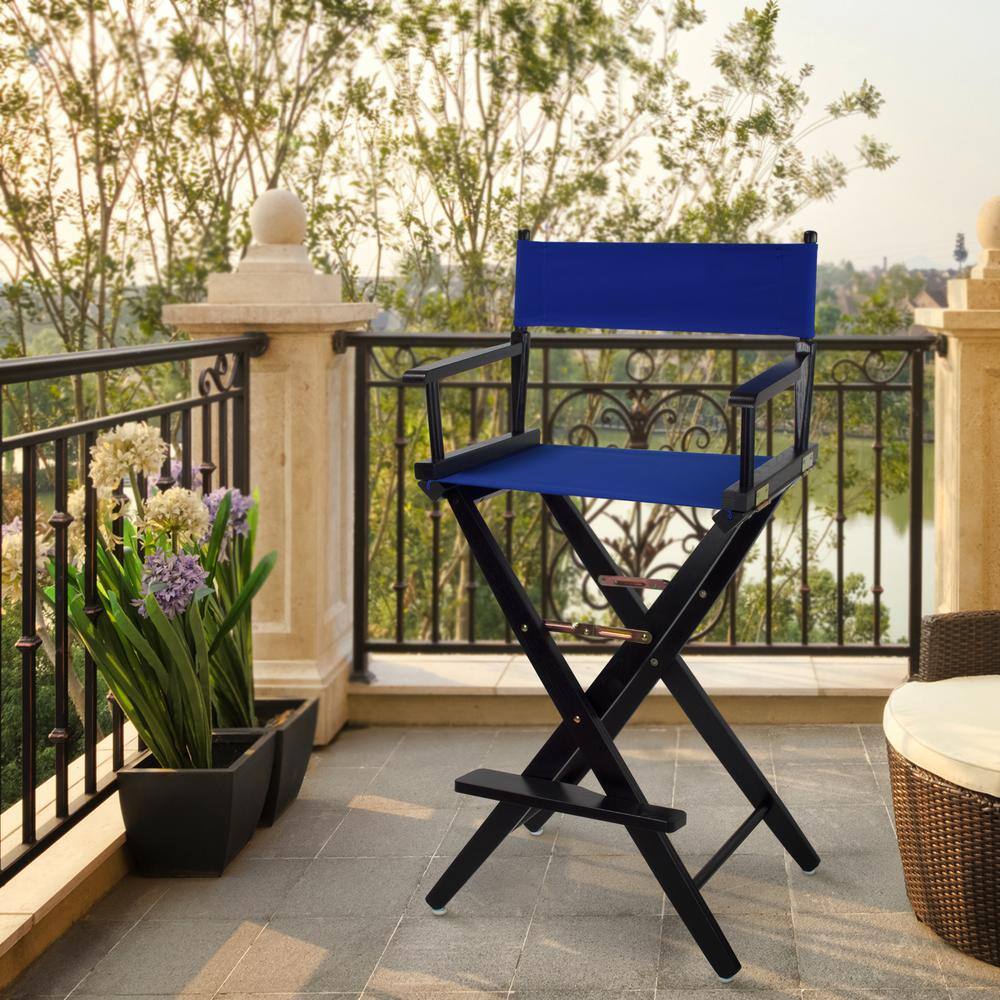 Royal Blue and Black 45.5'' Tall Wood Director's Chair