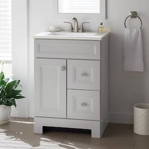 Sedgewood 24.5 in. W Configurable Bath Vanity in Dove Gray with Solid Surface Top in Arctic with White Sink