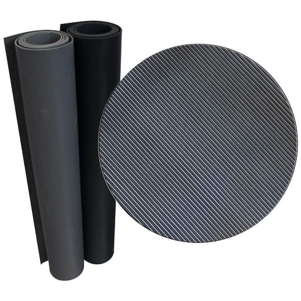 Rubber-Cal Corrugated Composite Rib 3 ft. x 25 ft. Black Rubber Flooring (75 Sq. ft.)