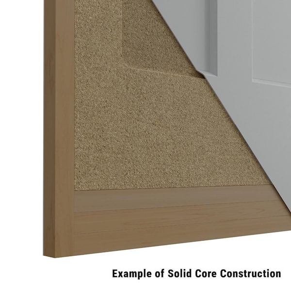 32 in. x 80 in. 3-Panel Winslow Right-Hand Solid Core Ultra-Pure White Molded Composite Single Prehung Interior Door