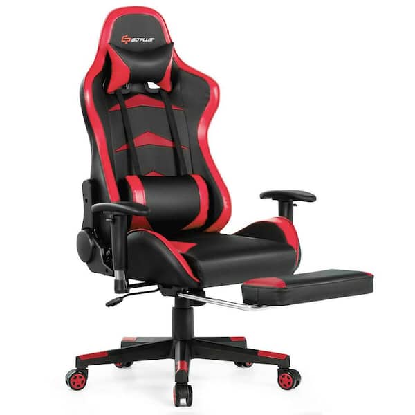 Red Gaming Chair Reclining Swivel Racing Office Chair with Footrest  HW66330RE - The Home Depot
