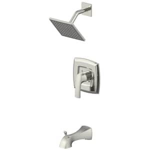 Cardania Single Handle Top Deck Mount Pressure Balanced Tub and Shower Faucet in Brushed Nickel