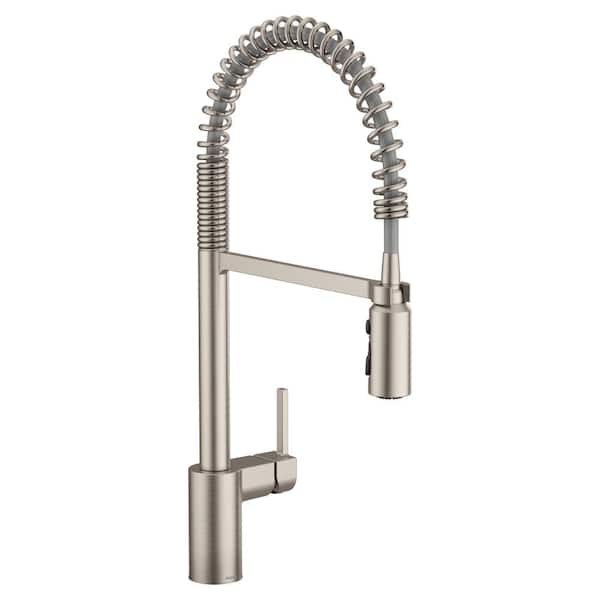 MOEN Align Single-Handle Pre-Rinse Spring Pulldown Sprayer Kitchen Faucet with Power Clean in Spot Resist Stainless