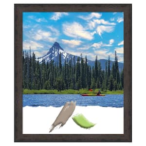 Dappled Black Brown Narrow Wood Picture Frame Opening Size 20x24 in.
