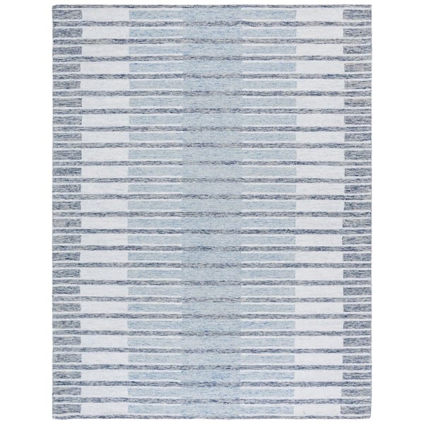 Ebony 8 ft. x 10 ft. Ivory/Blue Abstract Area Rug