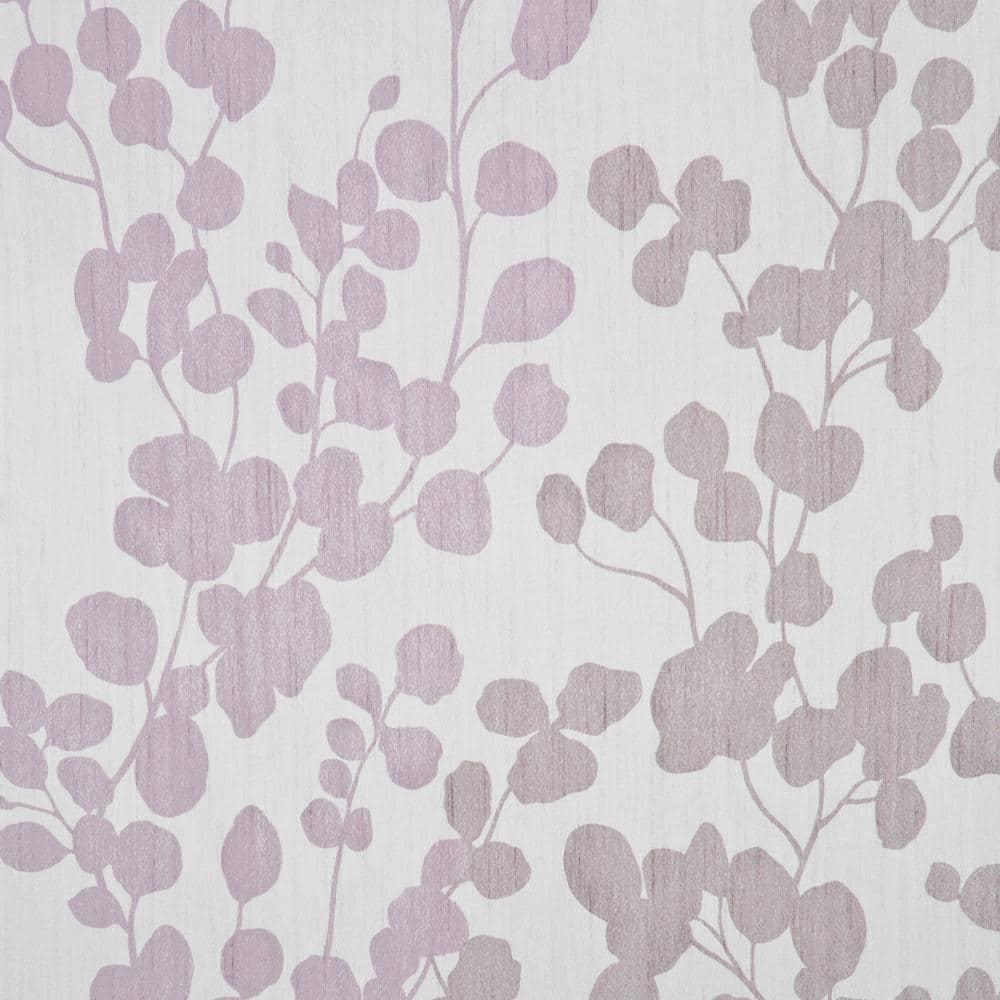 Sylvia White and Purple Faux Silk Fabric Shower Curtain