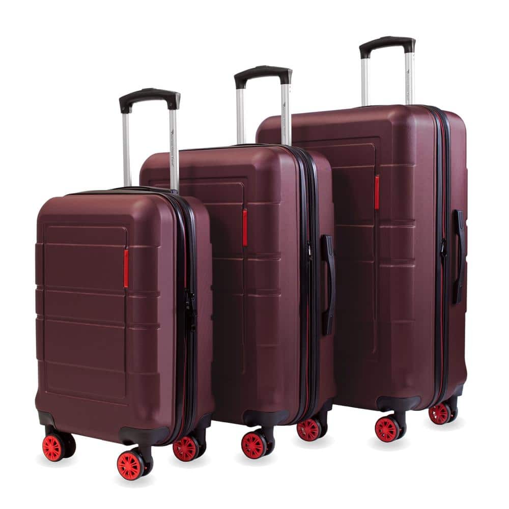 American Green Travel Andante 3-Piece Burgundy Hardside Spinner Luggage ...