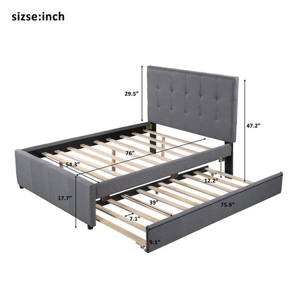 Full Linen Upholstered Platform Bed, How To Put A Platform Bed Frame Together