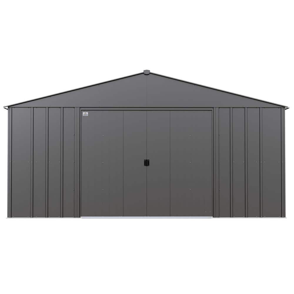 Charcoal Gray 14' x 12' Steel Storage Shed