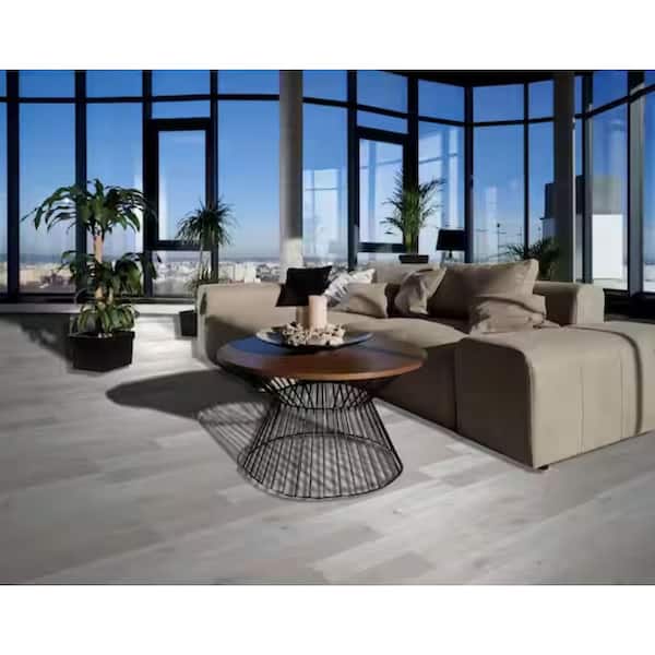 Take Home Sample-Jade White Oak Tongue and Groove Wire Brushed Engineered Hardwood Flooring