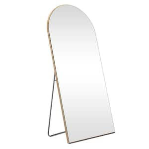 24 in. W x 71 in. H Large Metal Gold Standing Mirror Arched Full Length Mirror Framed Wall Mounted Dressing Mirror