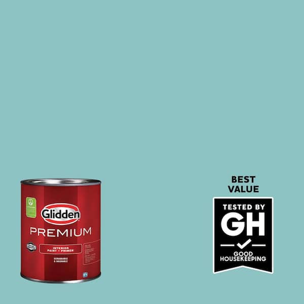 Glidden Premium 1 qt. PPG1147-4 Aqua Fiesta Flat Interior Latex Paint