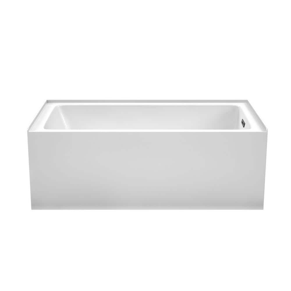 Grayley 60'' White Acrylic Alcove Soaking Bathtub