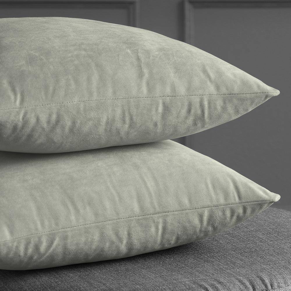 Silver Grey Modern Polyester Euro Cushion Covers Set