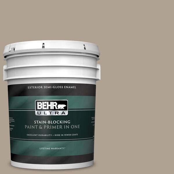 BEHR ULTRA 5 gal. #UL170-20 Sierra Sand Semi-Gloss Enamel Exterior Paint and Primer in One