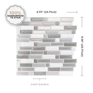 Crescendo Agati Gray 9.73 in. x 9.36 in. Vinyl Peel and Stick Tile (2.30 sq. ft./ 4-pack)