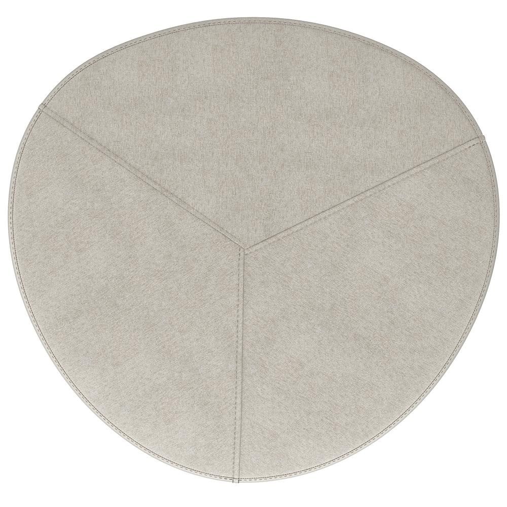 Moore Natural Linen Look Large Round Ottoman