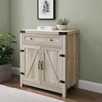 Barnwood Collection 30 in. White Oak Accent Cabinet with Barn Doors