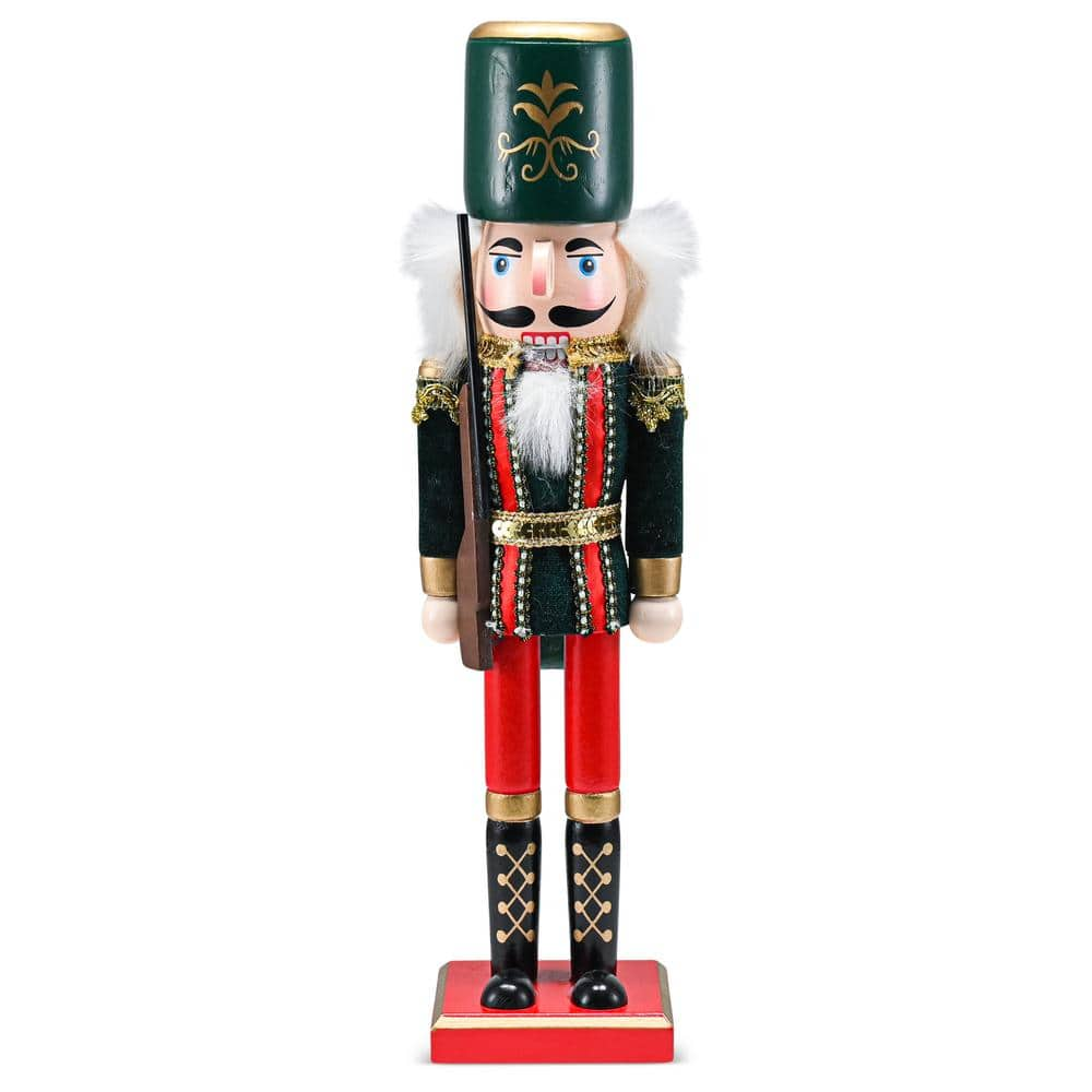 Ornativity 15 In Wooden Christmas Toy Soldier Nutcracker Red And Black Nutcracker Soldier With