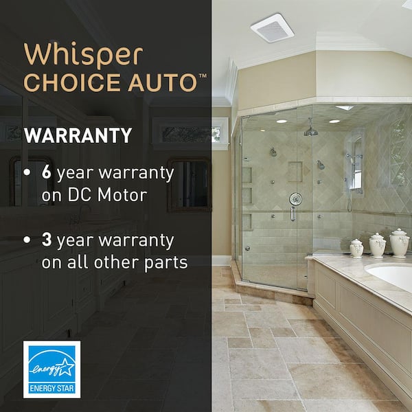 Panasonic Whisper Choice Auto DC Pick-A-Flow 80/110 CFM Ceiling 