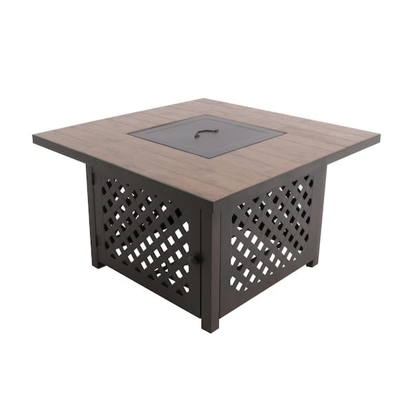 Royal Garden Sienna 42 in. Outdoor Square Steel Propane Firepit Table
