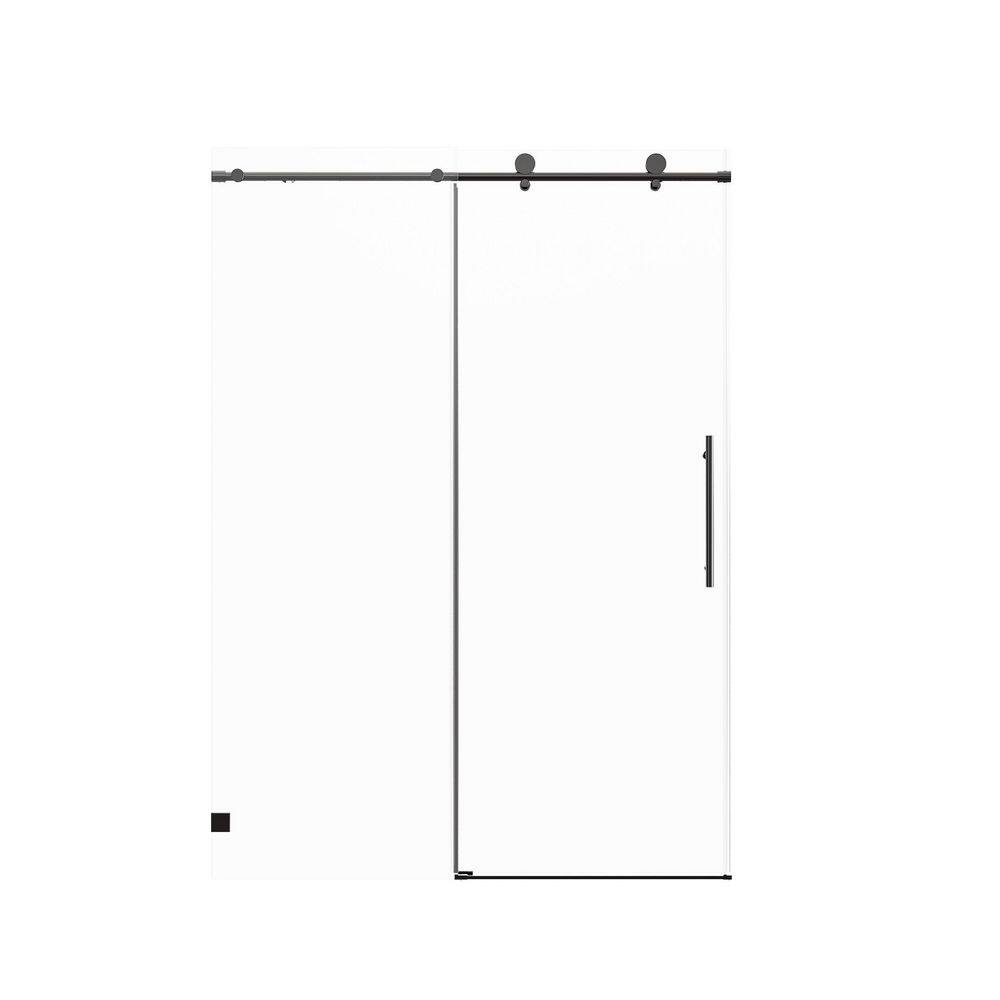 50-54 in. W x 76 in. H Sliding Single Frameless Shower Door in Matte Black with Clear Tempered Glass price history on PriceWatchPro