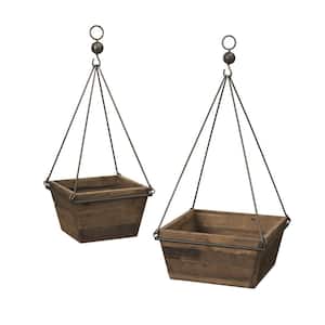 S/2 Assorted Wood and Metal Planters